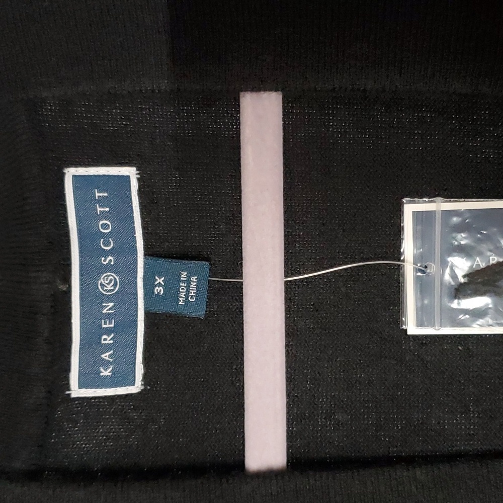 Karen Scott open black Cardigan size 3X new with tag! - Picture 4 of 5